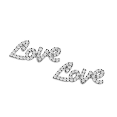 BRINCO LOVE EM DIAMANTE OURO BRANCO 18K