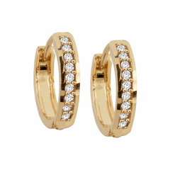 BRINCO ARGOLA COM ZIRCÔNIA OURO 18k