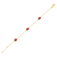 Pulseira joaninha ouro 18k