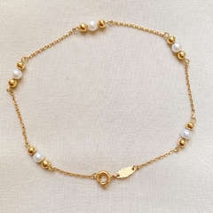 Pulseira bolas de pérola e ouro 18k na internet