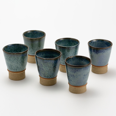 Conjunto de 6 copos design para café em cerâmica de alta temperatura.