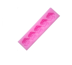 Molde de Silicone Cordão de 5 Rosas médias - lojacanaldaconfeitaria.com.br