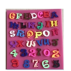 Molde de Silicone Letras e Números para Biscuit e Confeitaria