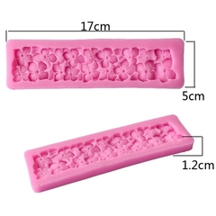 Molde de Silicone Cordão Barrado de Flores para Confeitaria e Biscuit - loja online