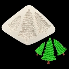 Molde de Silicone Pinheiros de Natal para Confeitaria e Biscuit - comprar online