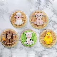 Molde de Silicone Animais da Fazenda 2D para Biscuit e Confeitaria na internet