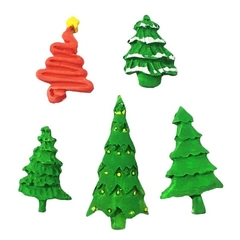 Molde de Silicone Árvores de Natal para Confeitaria e Biscuit - lojacanaldaconfeitaria.com.br