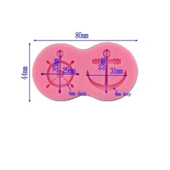 Molde de Silicone Náutico , Âncora para Biscuit e Confeitaria na internet