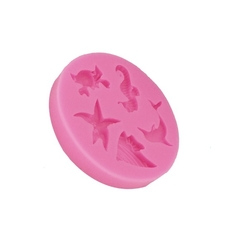 Molde de Silicone Animais Marinhos Pequenos para Biscuit e Confeitaria - lojacanaldaconfeitaria.com.br