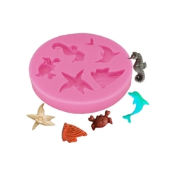 Molde de Silicone Animais Marinhos Pequenos para Biscuit e Confeitaria - comprar online