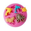 Molde de Silicone Animais Marinhos, Foca, Leão Marinho, Polvo para Biscuit e Confeitaria