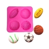 Molde de Silicone Bolas de Futebol, Tennis  e Basquete para Biscuit e Confeitaria