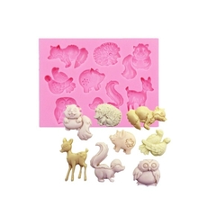 Molde de Silicone Animais do Bosque para Biscuit e Confeitaria - comprar online