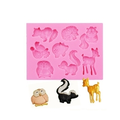 Imagem do Molde de Silicone Animais do Bosque para Biscuit e Confeitaria