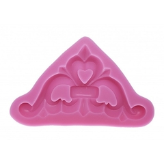 Molde de Silicone Arabesco Cantoneira Coração para Confeitaria e Biscuit