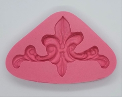 Molde de Silicone Arabesco  Flor de Lis Cantoneira para Confeitaria e Biscuit