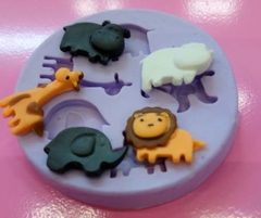 Molde de Silicone para Biscuit e Confeitaria Safari Baby - lojacanaldaconfeitaria.com.br