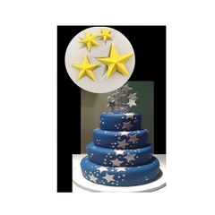 Molde de Silicone Estrelas para Confeitaria e Biscuit - lojacanaldaconfeitaria.com.br