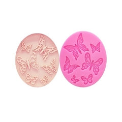 Molde de silicone Seis Borboletas para Biscuit e Confeitaria - comprar online