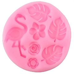 Molde de Silicone Flamingo, Mini Folhas Costela de Adão e Florzinhas - lojacanaldaconfeitaria.com.br