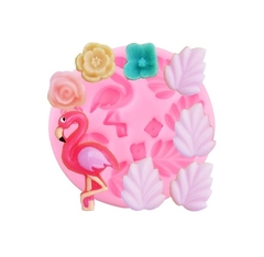 Molde de Silicone Flamingo, Mini Folhas tropicais costela de adão e florzinhas - lojacanaldaconfeitaria.com.br