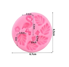 Molde de Silicone Flamingo, Mini Folhas tropicais costela de adão e florzinhas na internet