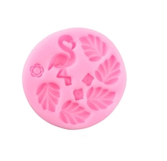 Molde de Silicone Flamingo, Mini Folhas tropicais costela de adão e florzinhas - comprar online