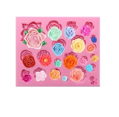 Molde de Silicone Mini Rosas e Flores