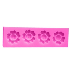 Molde de Silicone 04 Florzinhas Para Biscuit e Confeitaria - lojacanaldaconfeitaria.com.br