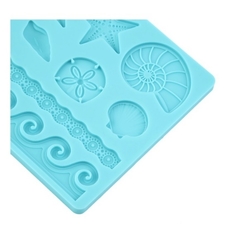 Molde de Silicone Kit Fundo do Mar, Ondas, Estrela do Mar, algas para Biscuit e Confeitaria - loja online