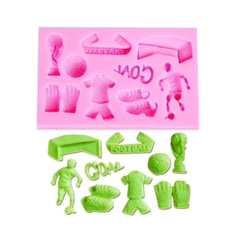 Molde de Silicone Futebol, trava, uniforme, luvas para Biscuit e Confeitaria na internet