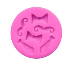 Molde de Silicone Bigodes e Gravatas para Biscuit e Confeitaria - comprar online