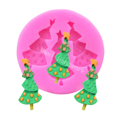 Molde de silicone 3 Arvores de Natal para Confeitaria e Biscuit - comprar online