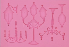 Molde de Silicone Lustres e Candelabro para Biscuit e Confeitaria - comprar online