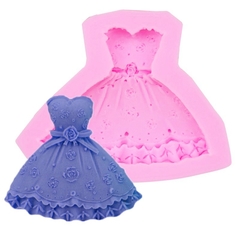 Molde de Silicone Vestido de Festa Chic para Biscuit e Confeitaria na internet