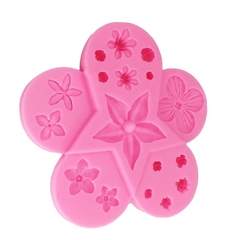 Molde de Silicone Kit Mini Florzinhas para Biscuit e Confeitaria