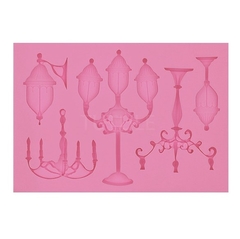 Molde de Silicone Lustres e Candelabro para Biscuit e Confeitaria - lojacanaldaconfeitaria.com.br