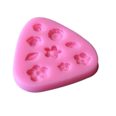 Molde de Silicone Florzinhas e Folhinhas - lojacanaldaconfeitaria.com.br