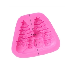 Molde de Silicone Bonecos de Neve e Pinheiros para Confeitaria e Biscuit na internet