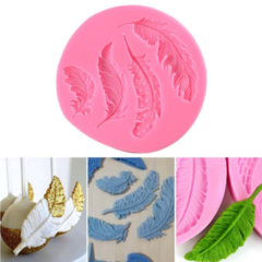 Molde de Silicone Plumas para Biscuit e Confeitaria