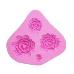 Molde de Silicone 04 Rosas para Biscuit e Confeitaria - loja online