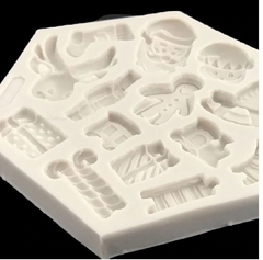 Molde de Silicone Kit de Ícones Natalinos para Confeitaria e Biscuit - loja online