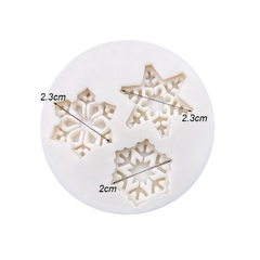 Molde de Silicone Mini Flocos de Neve para apliques mini tema Frozen ou Natal para Confeitaria e Biscuit