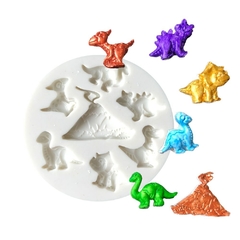 Molde de Silicone Mini Dinossauros Baby Vulcão para Biscuit e Confeitaria - lojacanaldaconfeitaria.com.br