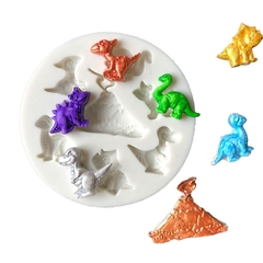 Molde de Silicone Mini Dinossauros Baby Vulcão para Biscuit e Confeitaria