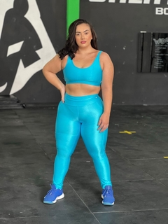 Legging Azul Canelado