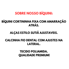 Biquíni Fita Marquinha Cortininha Fixa Calcinha Fio Dental Ajustes - Lilás Com Azul bebê - Mariana Souza Store