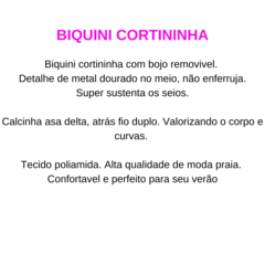 Biquíni Cortininha Com Bojo Removivel Calcinha Asa Delta Fio Duplo - Rosa bebê - Mariana Souza Store