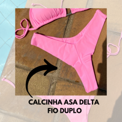 Biquíni Cortininha Com Bojo Removivel Calcinha Asa Delta Fio Duplo - Rosa bebê na internet