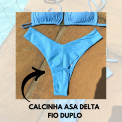 Biquíni Cortininha Com Bojo Removível Calcinha Asa Delta Fio Duplo - Azul bebê - comprar online